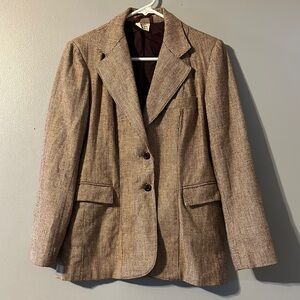 Americas Ego Women's Burgandy & White Blazer Vintage Size 9/10